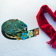 Gomakerer 1 ヤード フローラル ベルベット リボン  ギフト包装用のダークグリーン片面リボンフラワーベルベットリボントリム  DIYの服  休日のクリスマスの装飾  縫製装飾 SRIB-WH0011-077B-7