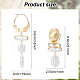 Anattasoul 2 par 2 estilos de pendientes de aro colgantes rectangulares y cuadrados de perlas de imitación de plástico EJEW-AN0003-99-2
