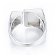 Квадратное открытое кольцо-манжета из натуральной ракушки RJEW-T001-88P-2