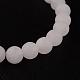Bracelets extensibles avec perles en quartz rose naturel BJEW-JB02445-01-2
