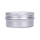 20ml丸型アルミ缶  アルミジャー  化粧品の貯蔵容器  ろうそく  キャンディー  ねじ蓋付き  プラチナ  3.9x2cm  容量：20ml（0.67液量オンス） X-CON-L009-B02-2
