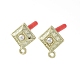 Rack Plating Golden Alloy with ABS Pearl Stud Earring Findings EJEW-B036-03G-13-1