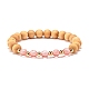 Ensemble de bracelets extensibles à perles rondes en quartz et bois de cerisier synthétique 4pcs 4 styles BJEW-JB07626-7