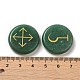 13 Stück flache runde natürliche grüne Aventurin-Runensteine G-K335-08B-3