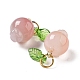 Natural Agate Fruit Charms with Leaf G-Z052-03A-2
