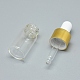 多面的な合成ゴールドストーンの開閉可能な香水瓶ペンダント  真鍮のパーツとガラスのエッセンシャルオイルのボトル  30~40x14~18x11~14mm  穴：0.8mm  ガラス瓶容量：3ml（0.101液量オンス）  宝石の容量：1ml（0.03液量オンス） G-E556-04I-4