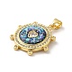 Rack Plating Brass Micro Pave Cubic Zirconia with Synthetic Opal Pendants KK-D088-35G-3