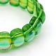Galvanoplastie ovale bracelets de perles de verre extensibles BJEW-J127-A01-2