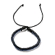 La pulsera trenzada ajustable del cordón de cuero de imitación del estilo 5pcs 5 fija con el cordón encerado para los hombres BJEW-F458-01-3