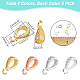 DICOSMETIC 20Pcs 4 Colors Cubic Zirconia Bail Beads Hanger Links Brass Ice Pick Pinch Bails Rose Gold/Platinum/Gold/Silver Teardrop Connectors Bails Beads for Jewellery Making Hole: 5.5x3.5mm ZIRC-DC0001-05-2