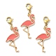 Alloy Enamel Flamingo Pendant Decotations HJEW-JM01215-1