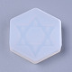 食品グレードのシリコンモールド  レジン型  UVレジン用  エポキシ樹脂ジュエリー作り  ユダヤ人のために  デビッドの星と六角形  ホワイト  46x41x8mm  内径：48x33mm DIY-L014-12-2