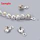 Vacuum Plating Silver Color Plated Brass Rhinestone Cup Strass Chains KK-M131-08-4