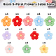 HOBBIESAY 48Pcs 2 Sizes Flower Cabochons 8 Colors Flatback Cabochons 5-Petal No Hole Undrilled Charms Mixed Color Opaque Resin Embellishment Supplies for Gluing Decorative DIY Phone Cases RESI-HY0001-02-4