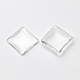 透明なガラスの正方形カボション  透明  20x20x5~6mm GGLA-S022-20mm-2
