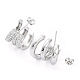 Clear Cubic Zirconia Round Stud Earrings EJEW-G350-02P-2