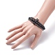 3 pièces 3 style rond synthétique noir pierre et hématite perlé ensemble de bracelets extensibles BJEW-JB07688-02-3