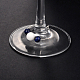 天然ラピスラズリのワイングラスチャーム  真鍮ワイングラスで魅力がフープピアスを鳴らし  銀色のメッキ  30mm AJEW-JO00035-04-1