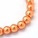 Baking Painted Pearlized Glass Pearl Round Bead Strands HY-Q330-8mm-36-2