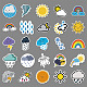 50Pcs Weather Theme PVC Self-Adhesive Cartoon Stickers WG38596-01-4
