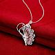Silver Plated Brass Butterfly Pendant Necklace NJEW-BB00458-4