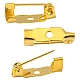 アイアン製ブローチパーツ  バックバーピン  1穴付き  ゴールドカラー  15x5x4.5mm  穴：1.8mm X-IFIN-S276-G-1