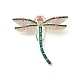 Rhinestone Dragonfly Brooch Pin JEWB-M026-02G-1