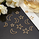 UNICRAFTALE 36pcs 6 Sizes Golden Star & Moon Linking Rings 304 Stainless Steel Frames Connectors Metal Jewelry Connector Links for Women Jewelry Making STAS-UN0031-83-4