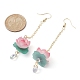 Boucles d'oreilles pendantes en plastique lotus 3d EJEW-JE05525-02-2