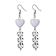 Acrylic & Glass Heart with Enamel Dangle Earrings EJEW-JE05415-02-1