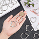 BENECREAT 24Pcs 2 Style Cat Head & Heart Shape Metal Craft Linking Ring Buckle FIND-BC0003-32-3