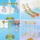 4 Pairs 2 Colors Brass Hollow Out Rectangle Hoop Earring Findings ZIRC-SZ0005-04-6