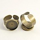 Antique Bronze Brass Finger Ring Shanks X-UNKW-C2902-AB-1