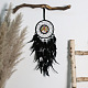 Indian Style Retro Woven Net/Web with Feather Natural Pebble Tree Hanging Decoration PW-WG86379-01-2