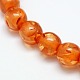 Buddhist Jewelry Beaded Findings Resin Imitation Amber Round Bead Strands RESI-L002-10mm-G014-2