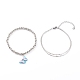 Bracelets à breloques papillon en alliage émaillé et ensembles de bracelets multibrins en laiton BJEW-JB06075-1