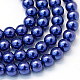 Cottura dipinto di perle di vetro perlato fili di perline rotondo X-HY-Q330-8mm-19-1