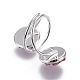 (Jewelry Parties Factory Sale)Electroplate Glass Cuff Rings RJEW-JR00248-04-3