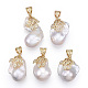 Colgantes de perlas keshi de perlas barrocas naturales PEAR-N020-J24-1
