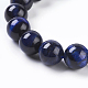 Natürlichen blauen Tigerauge Perlen Stränge G-G099-10mm-13-3