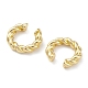 Twist Ring Rack Plating Brass Cuff Earrings for Women Men EJEW-K245-10G-2