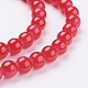 Red Color Spray Painted Round Imitation Jade Glass Beads Strands X-DGLA-S076-8mm-29-3