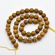 Faceted Round Natural Petrified Wood Beads Strands G-E302-080-8mm-2