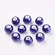 Perles rondes en porcelaine artisanale bleu foncé nacré X-PORC-D001-12mm-14-1