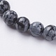 Chapelets de perles de flocon de neige en obsidienne naturelle G-G515-8mm-01-3