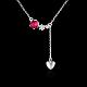 Silver Color Plated Brass Cubic Zirconia Heart Pendant Necklaces NJEW-BB10034-D-2