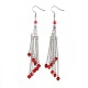 Glass Beads Tassel Earrings EJEW-JE03504-2