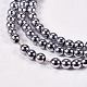 Chapelets de perles en hématite synthétique sans magnétiques G-J169A-3mm-02-3