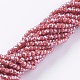 Electroplate Glass Beads Strands X-GLAA-F079-PL02-1