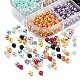1200 Stück 12-farbig backlackierte perlmuttfarbene Glasperlen HY-YW0001-06-3